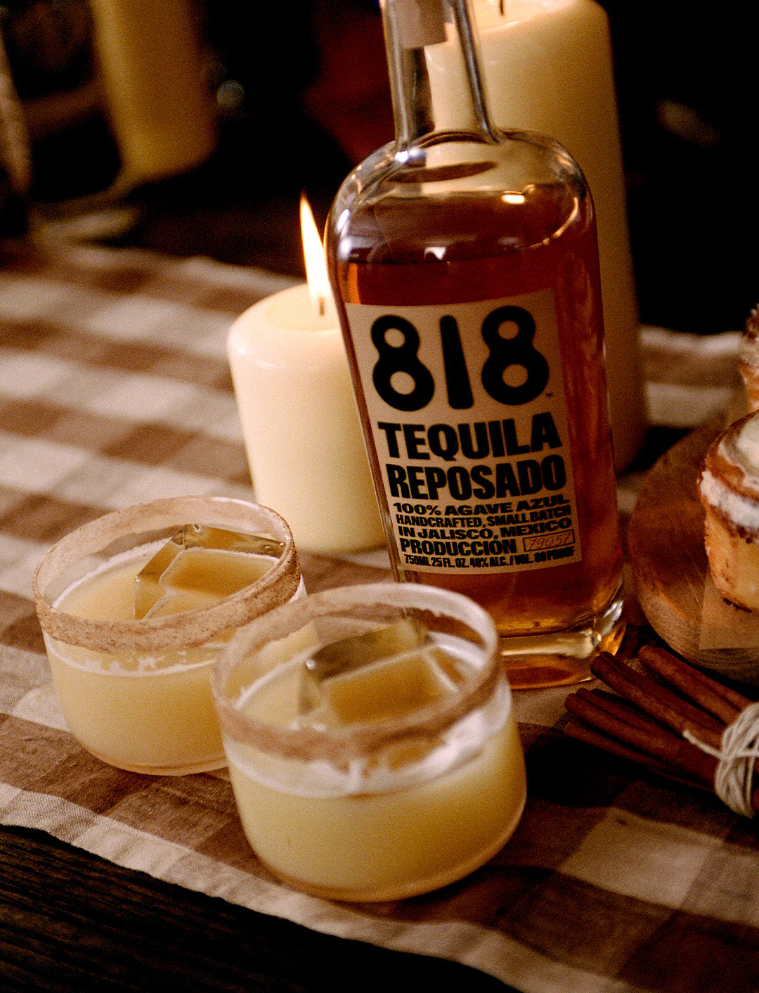 818 Reposado with 2 cinna swirl cocktails